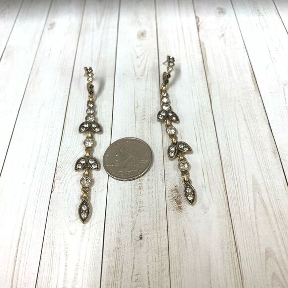 J Crew Long Crystal Dangle Earrings - Picture 1 of 3